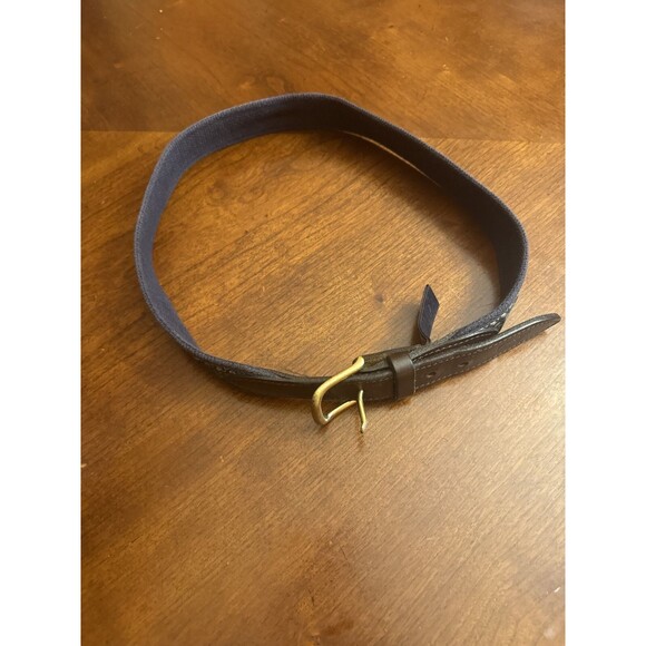 Vineyard Vines Canvas Club Belt Mens 30 Blue Whales USA Leather Preppy Nautical main image 8